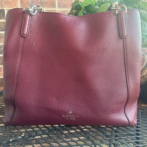 Kate Spade Maroon Purse and Matching Wallet